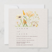 Eenvoudige wilde bloemen botanische bruiloft kaart (Achterkant)