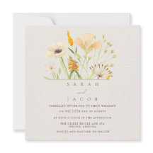 Eenvoudige Wilde Bloemen Botanische Trouwdag