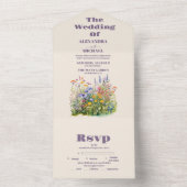 Eenvoudige wilde bloemen Botanische tuinbouw All In One Uitnodiging (Binnen)