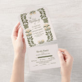 Eenvoudige wilde bloemen Botanische tuinbouw All In One Uitnodiging (Afscheurbaar)