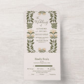 Eenvoudige wilde bloemen Botanische tuinbouw All In One Uitnodiging (Binnen)