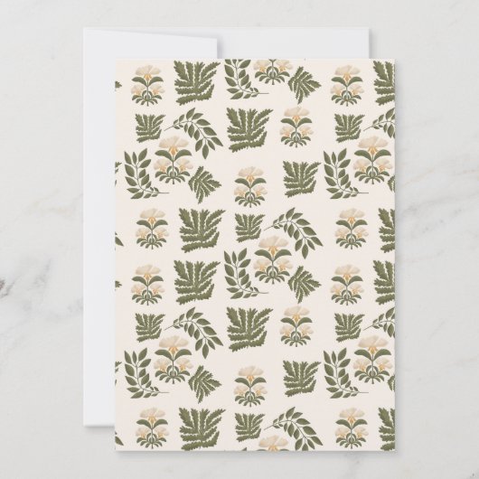 Eenvoudige wilde bloemen Botanische tuinbouw Kaart (Achterkant)