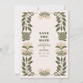 Eenvoudige wilde bloemen Botanische tuinbouw Save The Date (Voorkant)