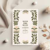 Eenvoudige wilde bloemen Botanische tuinbouw Save The Date