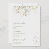 Eenvoudige Wilde Bloemen Bruiloft Kaart (Voorkant)