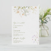 Eenvoudige Wilde Bloemen Bruiloft Kaart (Staand voorkant)