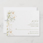Eenvoudige Wilde Bloemen Bruiloft RSVP Kaartje (Voorkant)