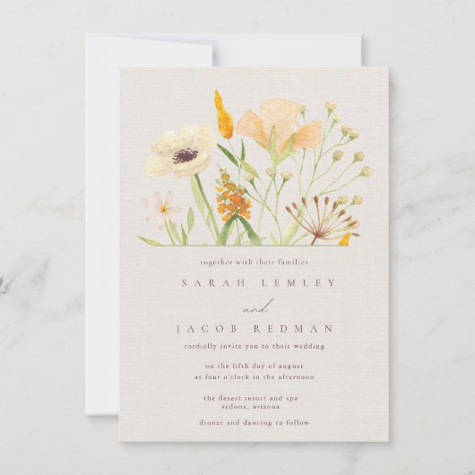 Eenvoudige wilde bloemen in de tuin Botanisch Kaart (Voorkant)