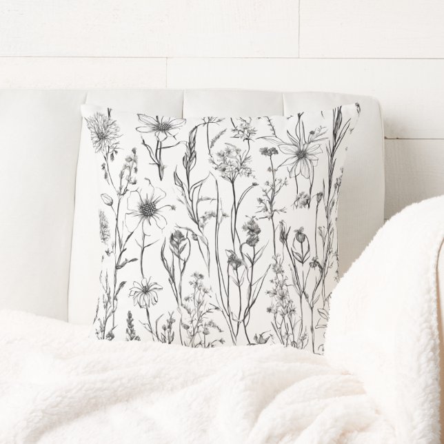 Eenvoudige Wilde Bloemen  Kussen (Creator heeft geüpload)