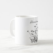 Eenvoudige Wilde Bloemen Monogram  Koffiemok (Voorkant links)