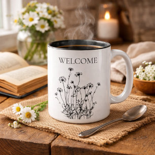 Eenvoudige Wilde Bloemen Welkom Mok