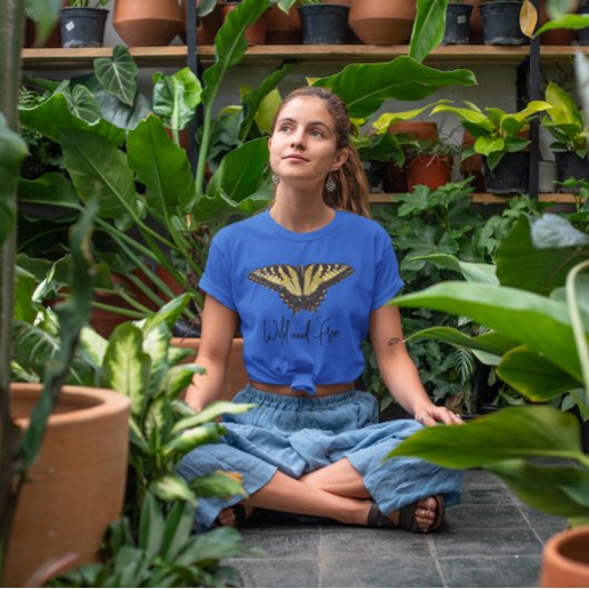 Eenvoudige wilde en vrije tijger Swallowtail Butte T-shirt