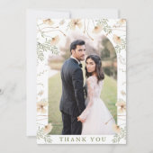 Eenvoudige Wildflower Arch Foto Bruiloft Bedankkaart (Voorkant)