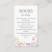 Eenvoudige Wildflower Baby shower Boeken voor Baby Informatiekaartje (Voorkant)