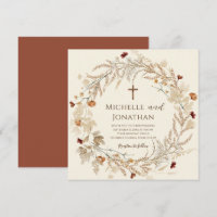 Eenvoudige Wildflower Bloemen Christelijk Cross Br