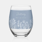 Eenvoudige Wildflower Bloemen Elke kleur Bruiloft  Wijnglas Zonder Voet (Voorkant)