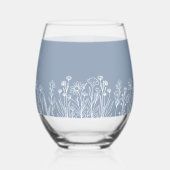 Eenvoudige Wildflower Bloemen Elke kleur Bruiloft  Wijnglas Zonder Voet (Links)