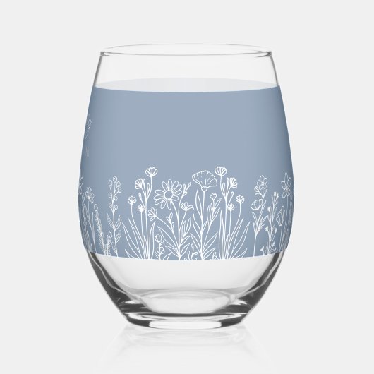 Eenvoudige Wildflower Bloemen Elke kleur Bruiloft  Wijnglas Zonder Voet (Links)