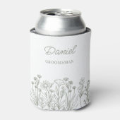 Eenvoudige Wildflower Bloemen Elke Kleur Groomsman Blikjeskoeler (Blikje Voorkant)