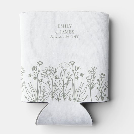 Eenvoudige Wildflower Bloemen Elke Kleur Groomsman Blikjeskoeler (Achterkant)