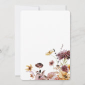 Eenvoudige Wildflower Bloemen Meisje Doop Kaart (Achterkant)