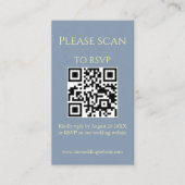 Eenvoudige Wildflower Blue QR-code & RSVP bruiloft Informatiekaartje (Voorkant)