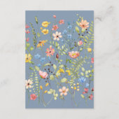 Eenvoudige Wildflower Blue QR-code & RSVP bruiloft Informatiekaartje (Achterkant)