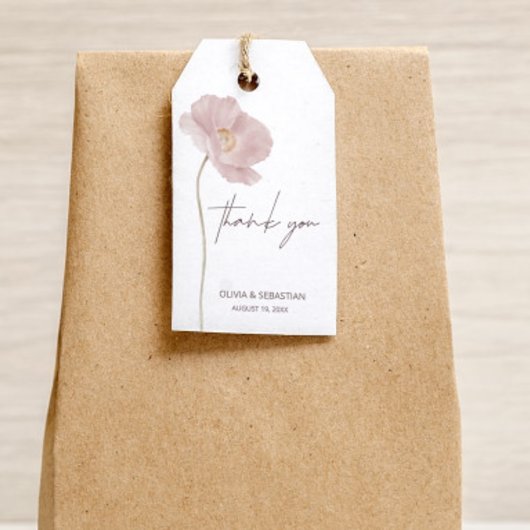 Eenvoudige Wildflower Boho Bruiloft Dank u Cadeaulabel