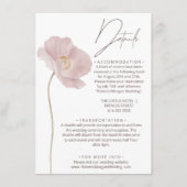 Eenvoudige Wildflower Boho bruiloft details Informatiekaartje (Voorkant)
