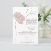 Eenvoudige Wildflower Boho bruiloft details Informatiekaartje (Staand voorkant)