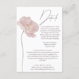 Eenvoudige Wildflower Boho bruiloft details Informatiekaartje