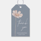 Eenvoudige Wildflower Boho | Dusty Blue Bedankt Cadeaulabel (Voorkant)