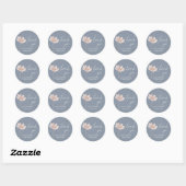 Eenvoudige Wildflower Boho | Dusty Blue Bedankt Ronde Sticker (Vel)