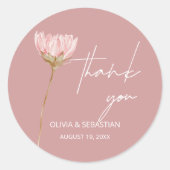 Eenvoudige Wildflower Boho | Dusty Blue Bedankt Ronde Sticker (Voorkant)