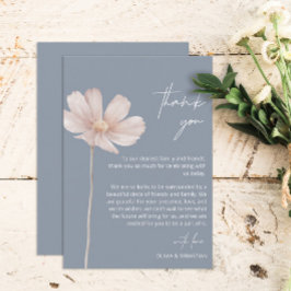 Eenvoudige Wildflower Boho | Dusty Blue Wedding Bedankkaart