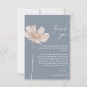 Eenvoudige Wildflower Boho | Dusty Blue Wedding Bedankkaart (Voorkant)