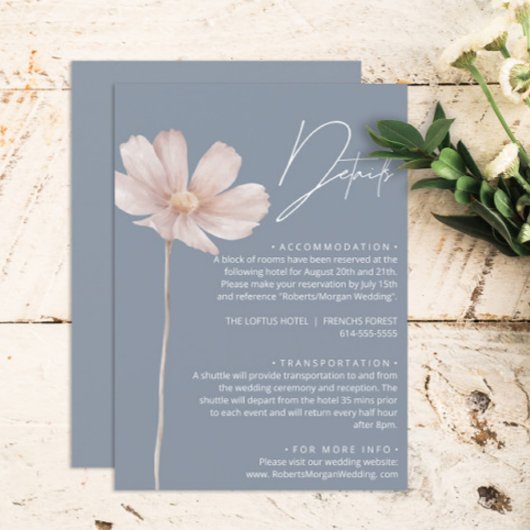 Eenvoudige Wildflower Boho | Dusty Blue Wedding De Informatiekaartje