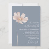 Eenvoudige Wildflower Boho | Dusty Blue Wedding Kaart (Voorkant)