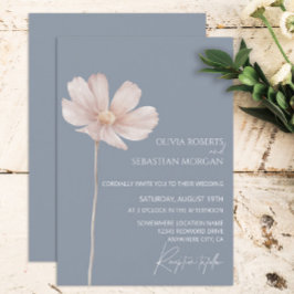 Eenvoudige Wildflower Boho | Dusty Blue Wedding Kaart