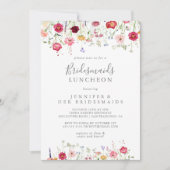 Eenvoudige Wildflower Bruidsmeisjes Luncheon Douch Kaart (Voorkant)