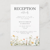 Eenvoudige Wildflower bruiloft receptie Informatiekaartje (Voorkant)