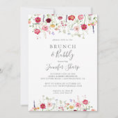 Eenvoudige Wildflower Brunch en Bubbly Vrijgezelle Kaart (Voorkant)