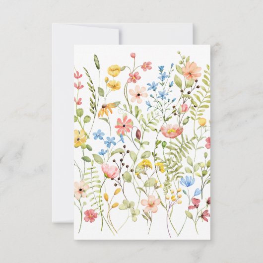 Eenvoudige Wildflower Elegante QR-code & RSVP brui (Achterkant)