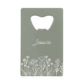 Eenvoudige Wildflower elke kleur bruiloft Creditkaart Flessenopener (Voorkant)