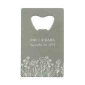 Eenvoudige Wildflower elke kleur bruiloft Creditkaart Flessenopener (Achterkant)
