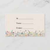 Eenvoudige Wildflower Fern Wedding Entree Choice F Plaatskaartje (Voorkant)
