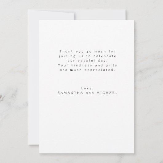 Eenvoudige Wildflower Foto Baby shower Bedankkaart (Achterkant)