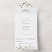 Eenvoudige Wildflower Garden Wedding All In One Uitnodiging (Binnen)
