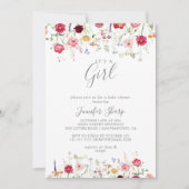 Eenvoudige Wildflower Het is een Meisje Baby showe Kaart (Voorkant)