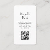 Eenvoudige Wildflower Illustratie Boho Peach QR co Visitekaartje (Achterkant)